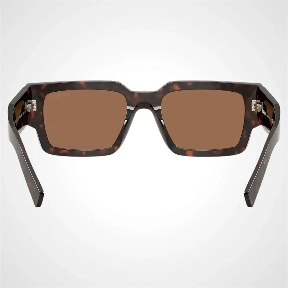 New PRADA Sunglasses Brown Root Tortoise Rectangle Square Mens - Picture 4 of 6